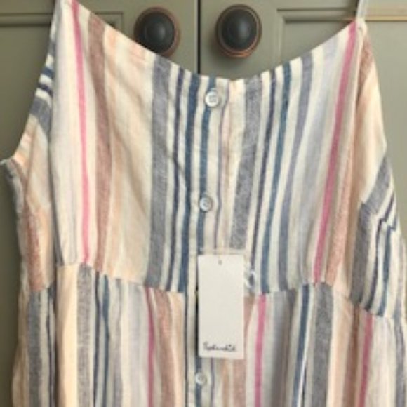 NWT Splendid Striped Linen Blend Tiered Maxi Dress - Picture 5 of 9